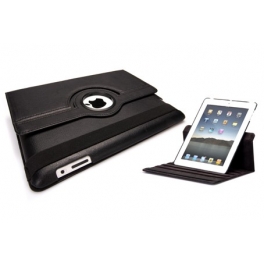 360 graden lederen roterende iPad 2 / 3 case Zwart