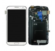 Samsung N7100 Galaxy Note II Compleet Unit frontcover + LCD display + display glas + Touchscreen Marble White Origineel