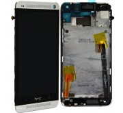 HTC One M7 Compleet Touchscreen met LCD Display assembly Zilver